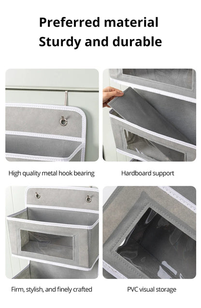 1pc Four-layer Storage Bag Door Hanging Fabric Organizer Bag For Sundries Items Underwear Socks