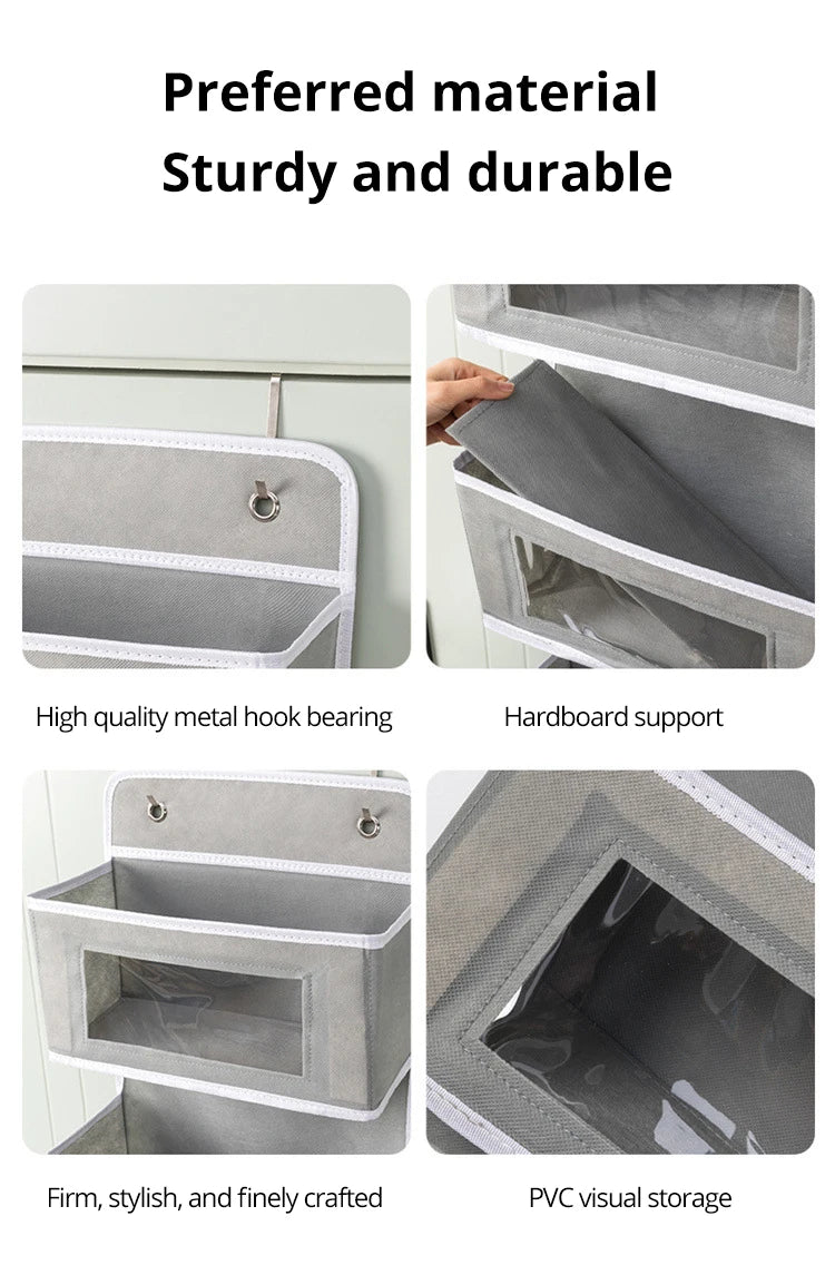 1pc Four-layer Storage Bag Door Hanging Fabric Organizer Bag For Sundries Items Underwear Socks