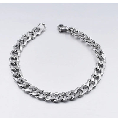 Stainless Steel Cuban Chain Bracelet Unisex Fashion Wristband - Smarsty