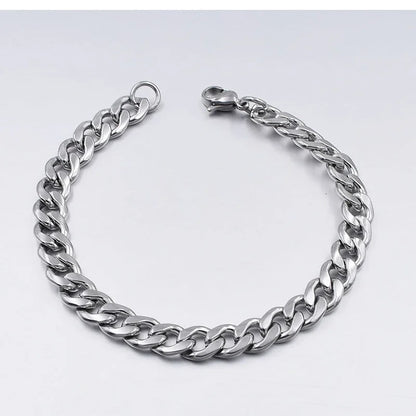Stainless Steel Cuban Chain Bracelet Unisex Fashion Wristband - Smarsty