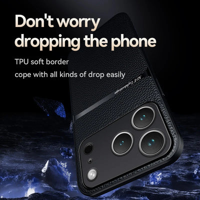 Amour Leather Phone Case For iPhone 17 16 13 12 11 Pro Max 16E Matte Cases For iPhone 17 Air 15 14 Pro Max 16 Plus Back Cover - Smarsty