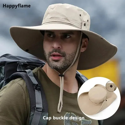 New Sun Protection Fishing Hat Summer Breathable Mesh Camping Hiking Caps Anti-UV Sun Hat Mountaineering Caps Men's Panama Hat by Smarsty