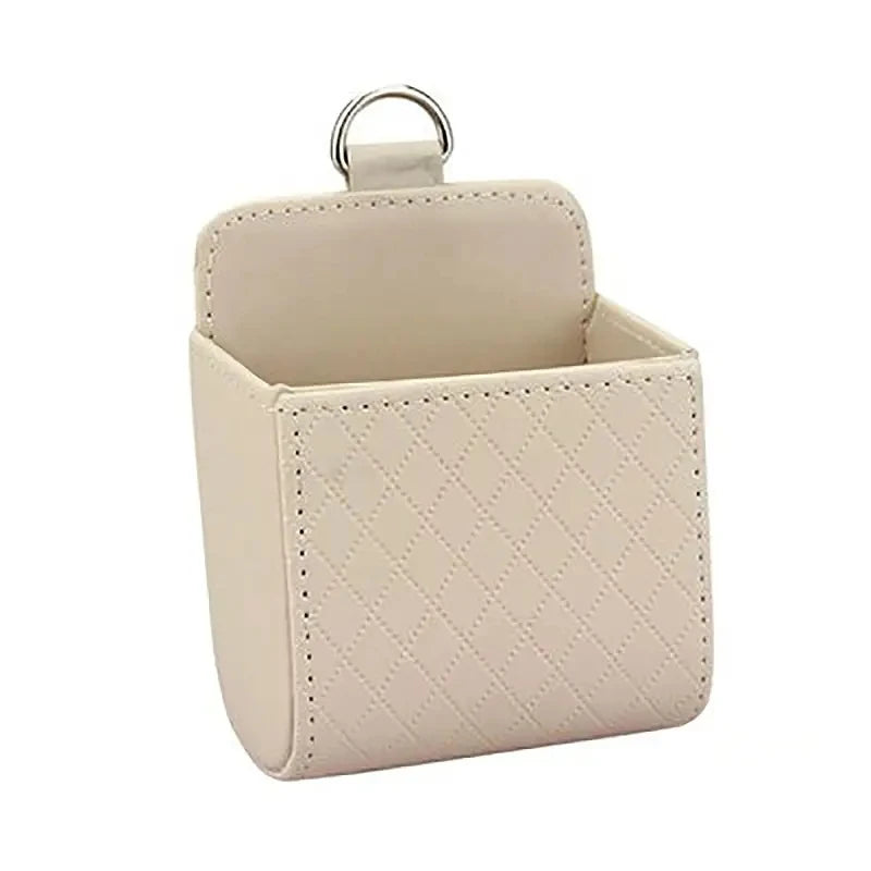 Vent Mount Car Phone Holder With PU Leather Storage Box - Smarsty