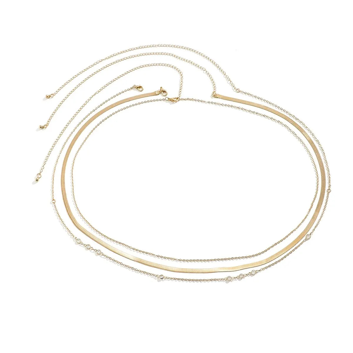 3Pcs Gold Snake Chain Belly Waist Chain for Women - Smarsty
