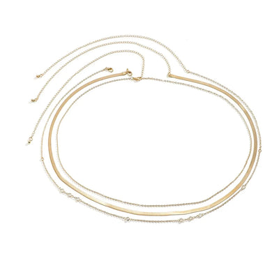 Gold Flat Snake Chain Belly Waist Chain for Women - Smarsty