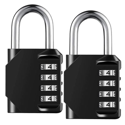 1pc Combination Lock Resettable 4 Digit Padlock with Combination Waterproof and Heavy Duty Combination Padlock Outdoor - Smarsty
