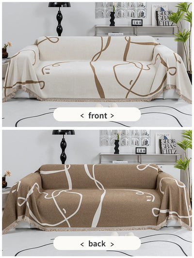 Black Chenille Sofa Cover for Dust Protection - Smarsty