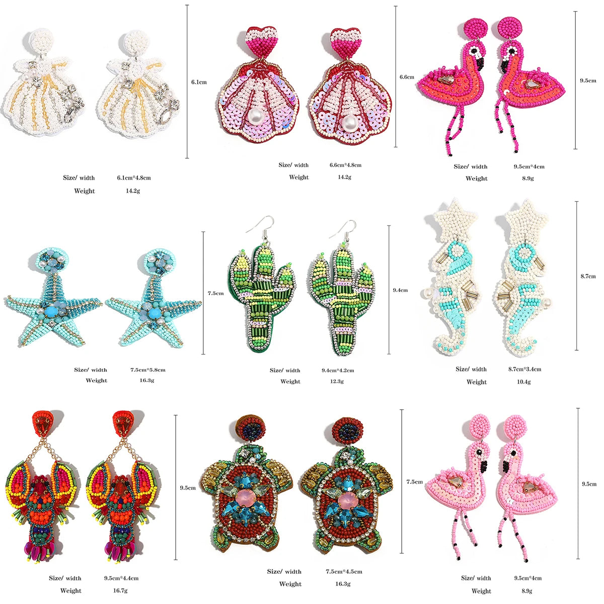 Handmade Bohemian Starfish Drop Earrings for Women - Smarsty