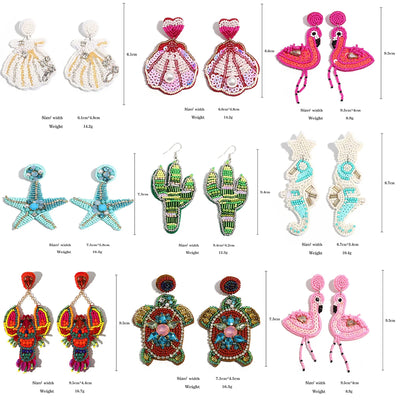 Handmade Bohemian Starfish Drop Earrings for Women - Smarsty