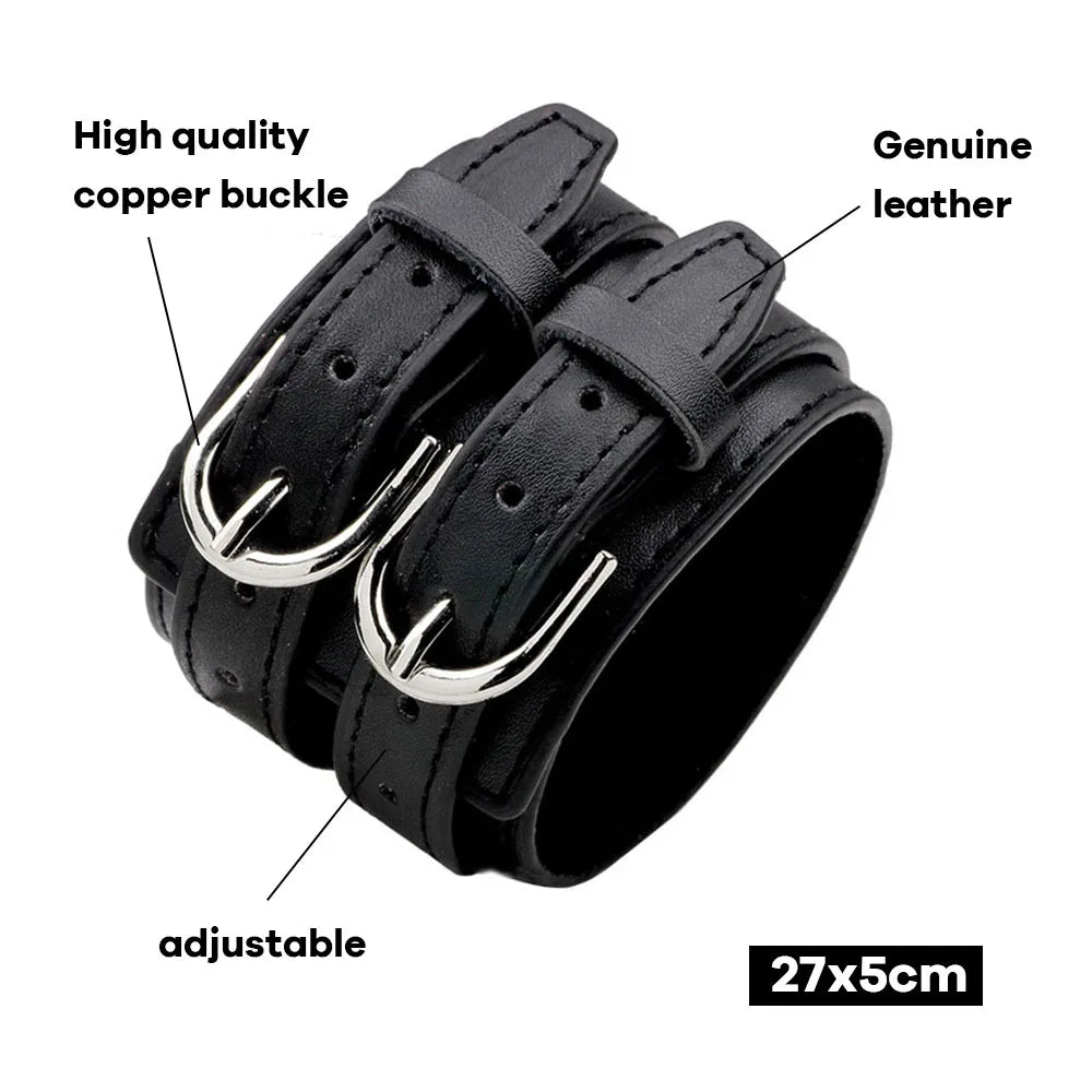 Men's Genuine Leather Bracelet Adjustable Vintage Punk Style - Smarsty