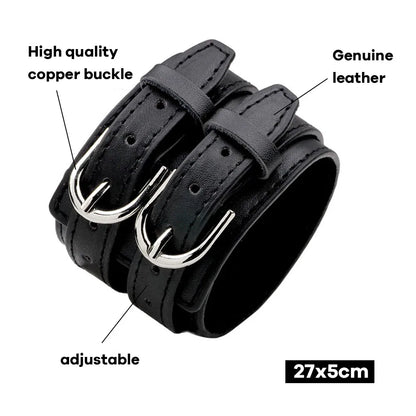 Men's Genuine Leather Bracelet Adjustable Vintage Punk Style - Smarsty