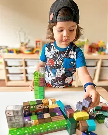 Magnetic Building Blocks Mine World Magnet Cube Set for Boy Girl Kid Age 3+ DIY Model Children STEM Educational Sensory Toy - Smarsty