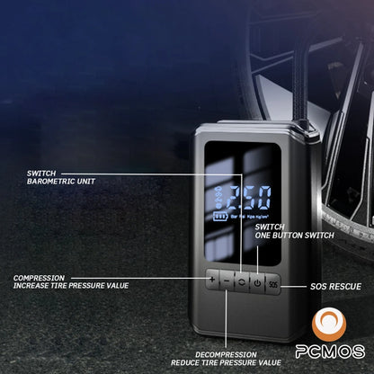 Portable Tire Inflator With LCD Display Wireless Charging - Smarsty