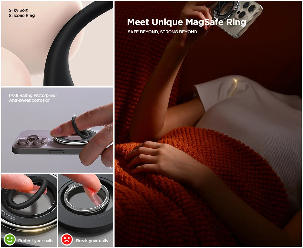 MagSafe Phone Ring Holder With Durable Silicone Grip - Smarsty