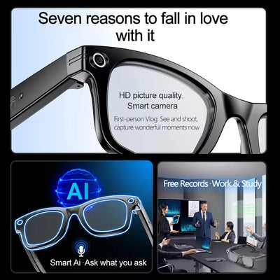 New 800W Camera AI Glasses Men Color-Changing Smart Translation Glasses Photo Video Recording Waterproof Call Smart Sunglasses - Smarsty