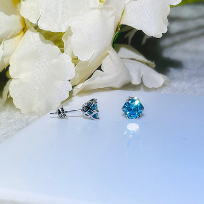 Moissanite Stud Earrings Sterling Silver VVS D Sparkle - Smarsty
