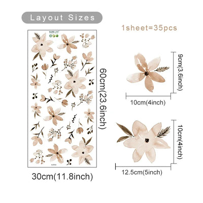 Boho Flowers Wall Stickers for Kids Room Décor - Smarsty
