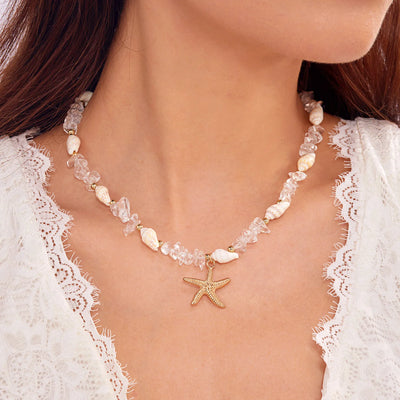 Bohemian Starfish Pendant Beaded Bracelet for Women - Smarsty
