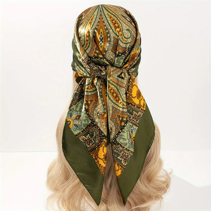 Luxury Satin Silk Scarf for Women Sun Protection - Smarsty