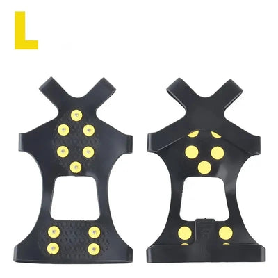 2pcs 10 Steel Studs Crampons Snow Grips Cleats for Ice and Snow Anti-Slip Rubber Traction Cleats Hiking Walking Climbing Jogging - Smarsty