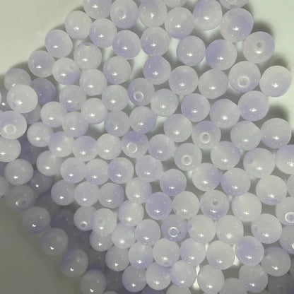 50Pcs 8mm Dual Color Glass Spacer Beads Set For Jewelry - Smarsty