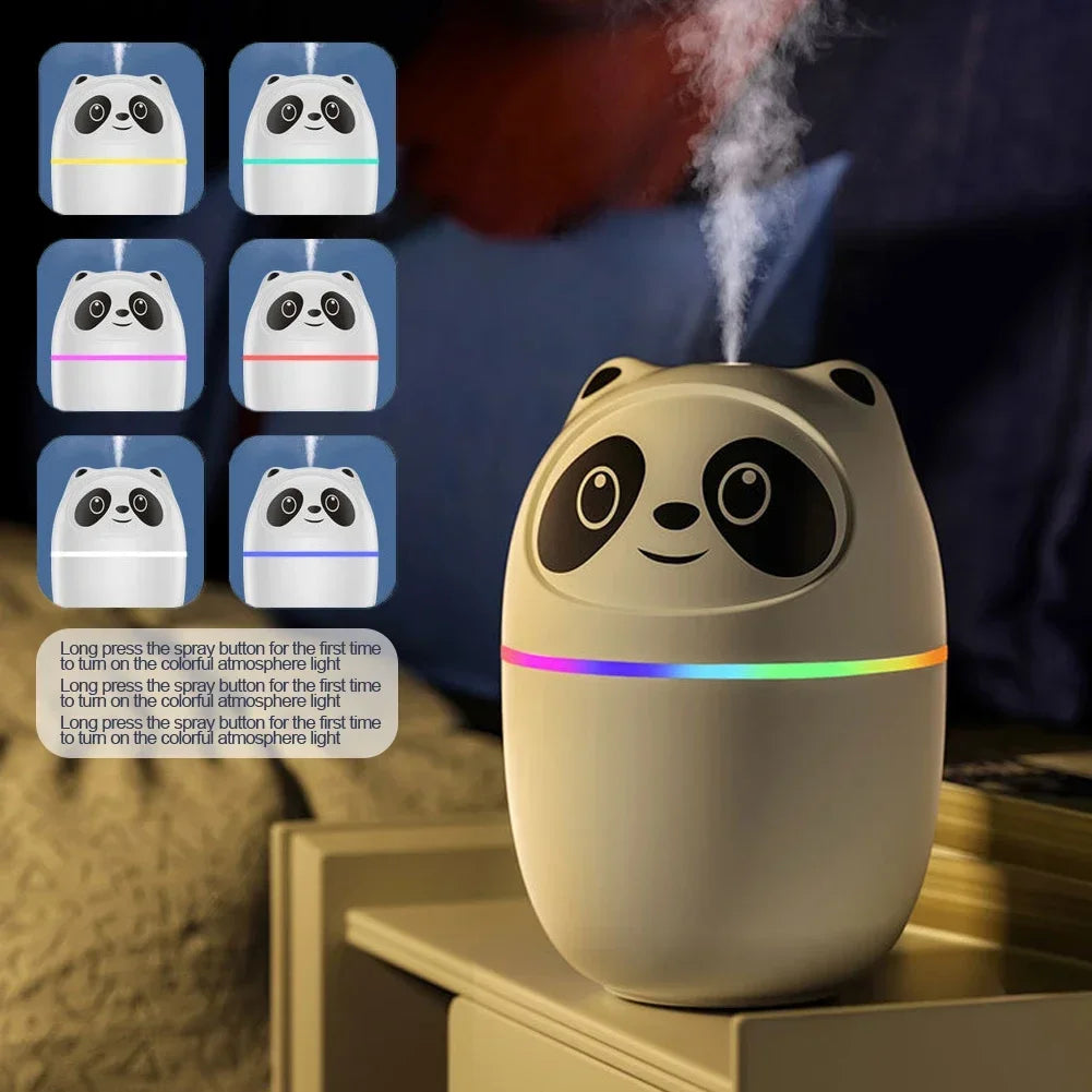 Cute Panda Air Humidifier and Aroma Diffuser with Night Light - Smarsty
