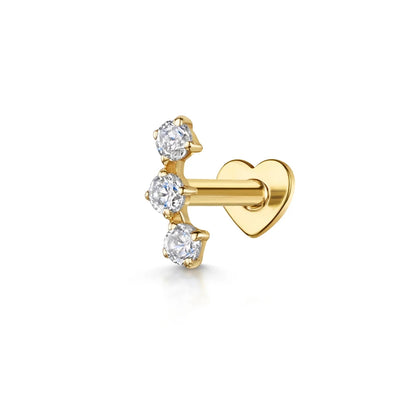 Sterling Silver Heart Zircon Stud Earrings Elegant Gift - Smarsty