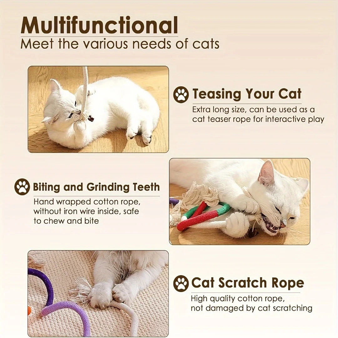 Cotton Cat Chew Toy for Teeth Cleaning - Smarsty