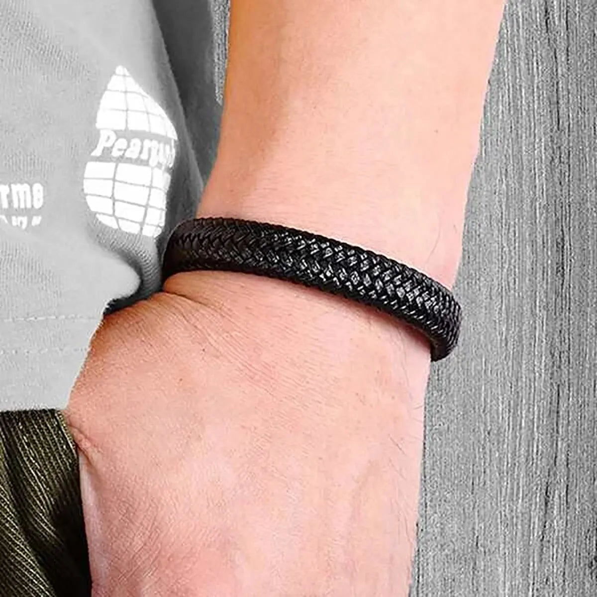 Black PU Leather Magnetic Bracelet for Men Elegant Gift - Smarsty
