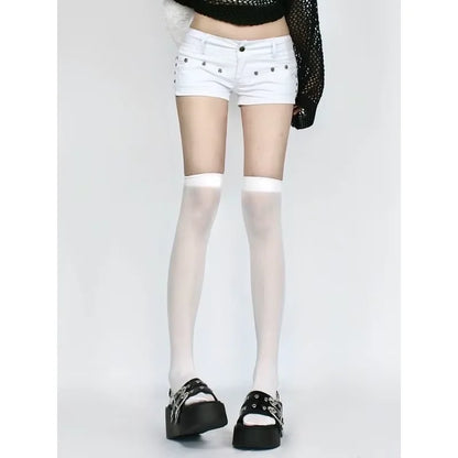 Summer Women Y2k Streetwear Gyaru Harajuku Fashion Grunge Vintage Coquette Low Rise 2000s Jean Shorts Denim Hot Pants Japanese - Smarsty
