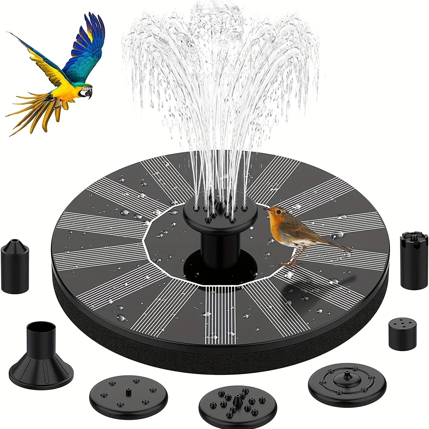 Solar Fountain Pump with Six Nozzles for Garden Decor - Smarsty