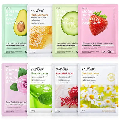 8pcs Natural Plant Face Masks for Hydration and Firming - Smarsty