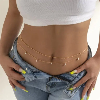 Minimalist Double Layer Metal Belly Chain for Summer - Smarsty