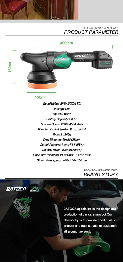 Cordless Car Polisher Dual Action with LCD Soft Start - Smarsty