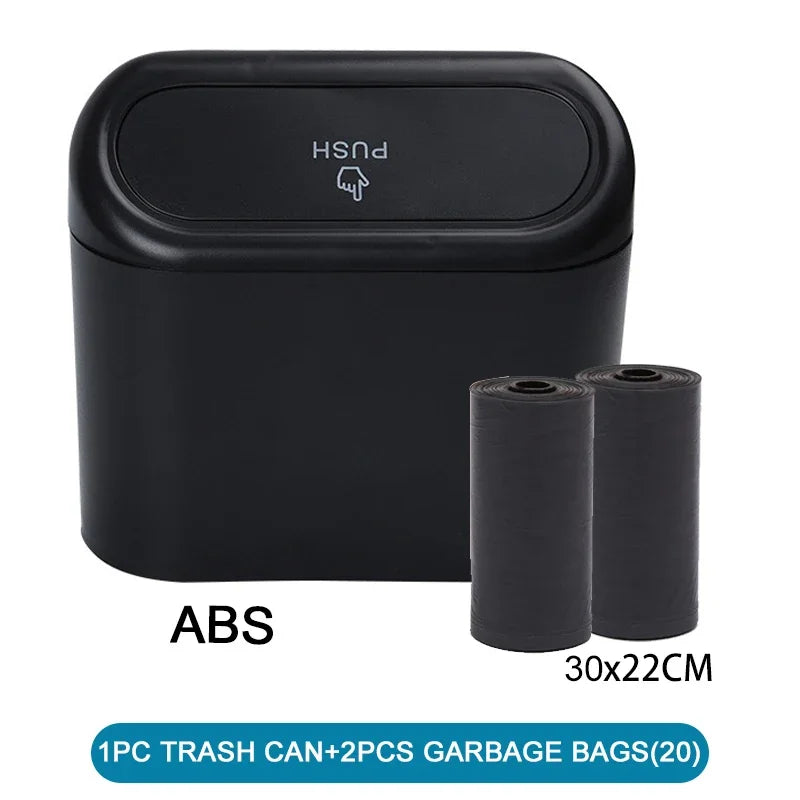 Car Trash Can (with Lid) Contains 60 (300) Garbage Bags, Small Car Trash Can, Leak-proof Mini Car Accessories - Smarsty