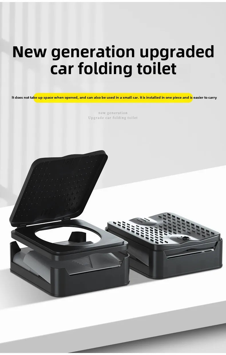 Portable Car Folding Toilet Toilet Camping Emergency Artifact Car Travel Emergency Outdoor Mobile Toilet Camping Equipment