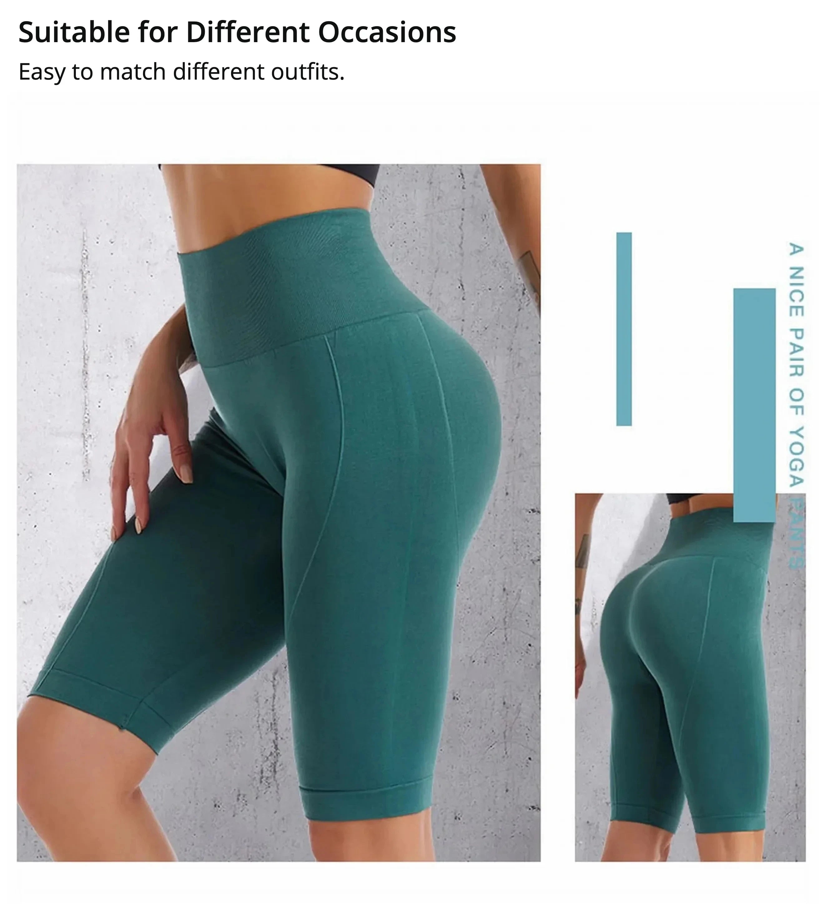 High Waist Sports Biker Shorts Women Naked Feeling Workout Push Up Leggings Tummy Control Yoga Running Fitness Gym Slim Pants - Smarsty