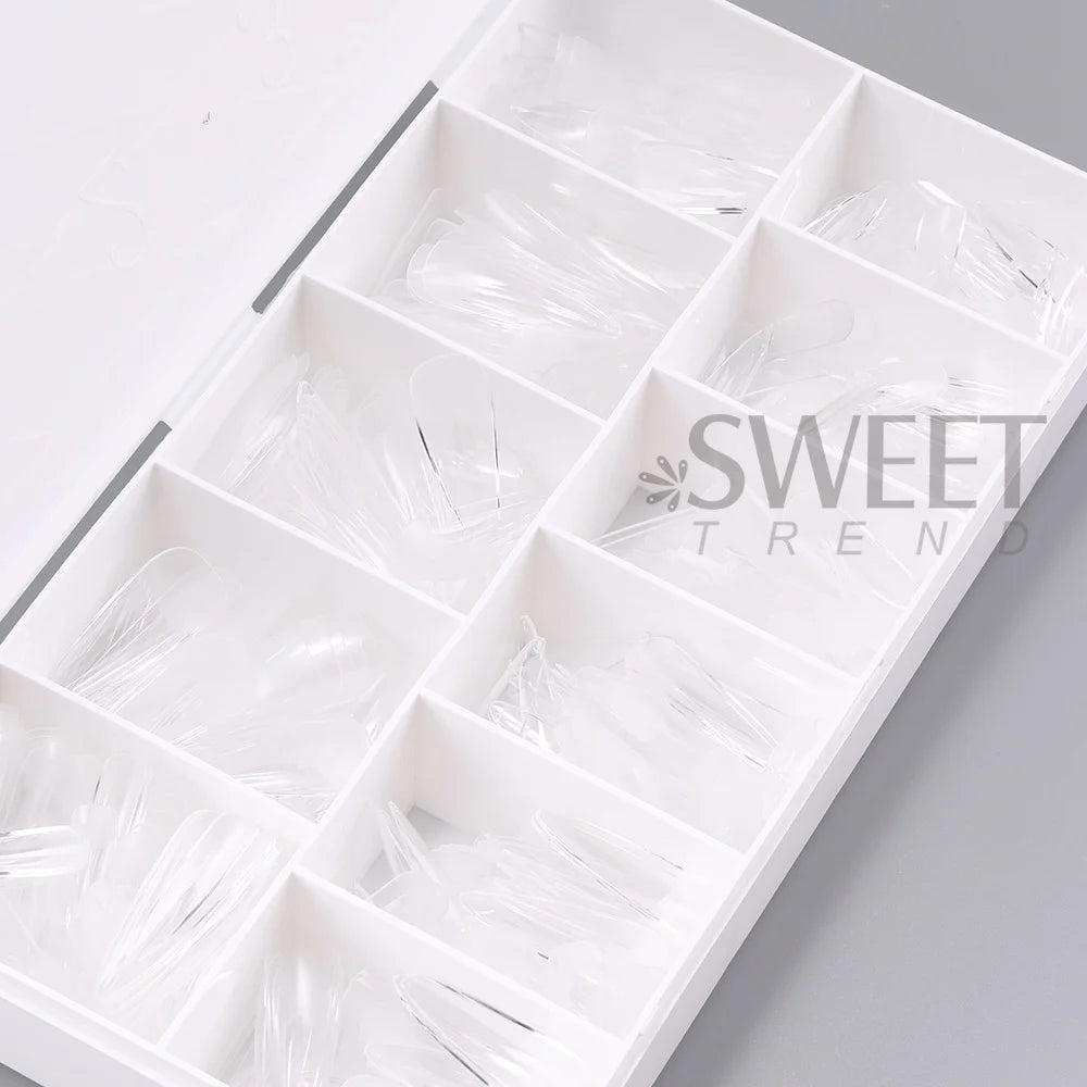 550pcs Matte Almond Coffin Nail Tips for DIY Manicure - Smarsty