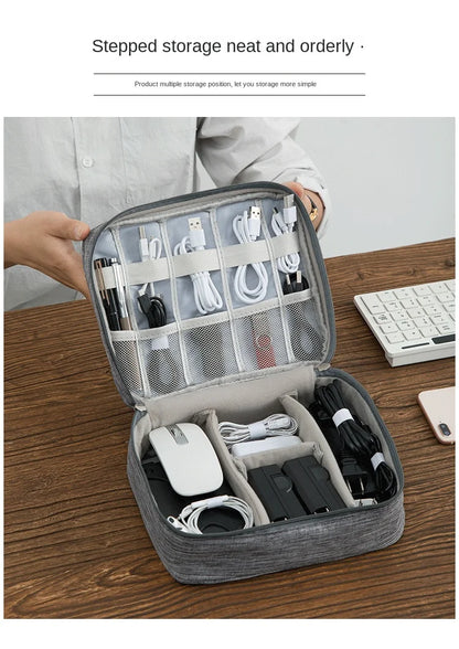 Travel Electronics Storage Bag With High Capacity Cables - Smarsty