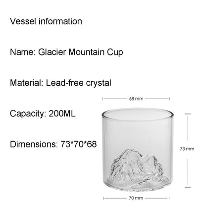 Japanese Glass Glacier Mountain Teacup Mt. Fuji Heat-resistant Glass Teacup Office Handy Retro Wine Glass Whisky Cup Home