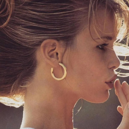 Trendy Gold Hoop Earrings for Women Classic Stainless Steel Design - Smarsty