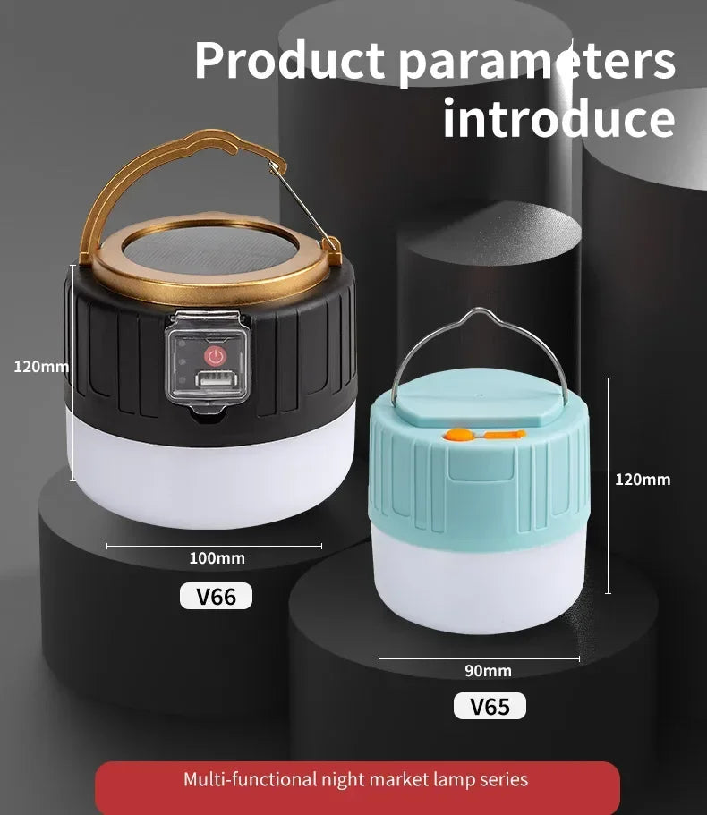 High Power LED Camping Light USB Rechargeable Bulb Outdoor Tent Lamp Portable Lantern Emergency Lighting Lights For BBQ Hiking by Smarsty