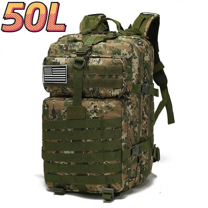 30L/50L 1000D Nylon Waterproof Trekking Fishing Hunting Bag Backpack Outdoor Rucksacks Tactical Sports Camping Hiking - Smarsty
