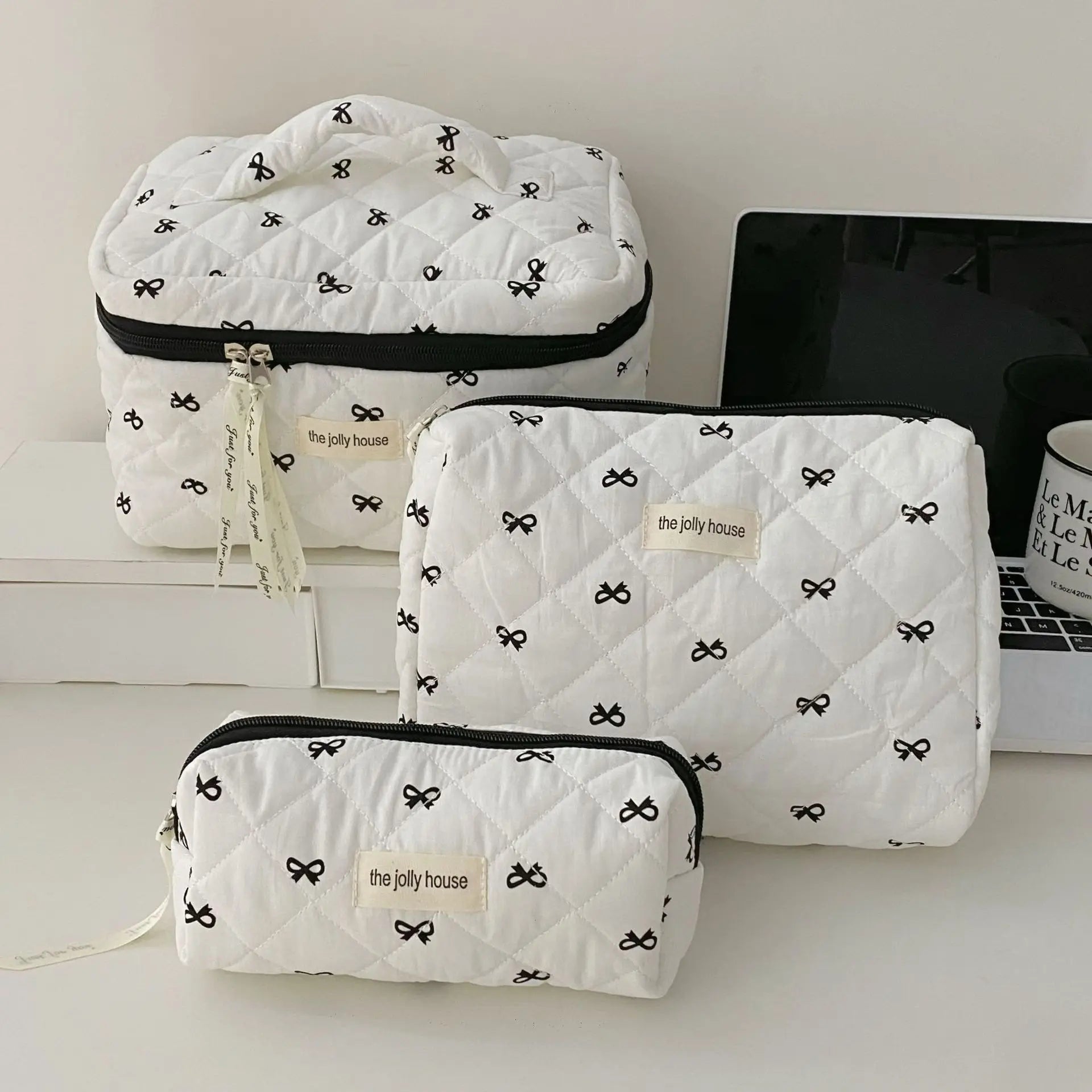 Cherry Print Makeup Bag Cosmetic Tote Organizer For Travel - Smarsty