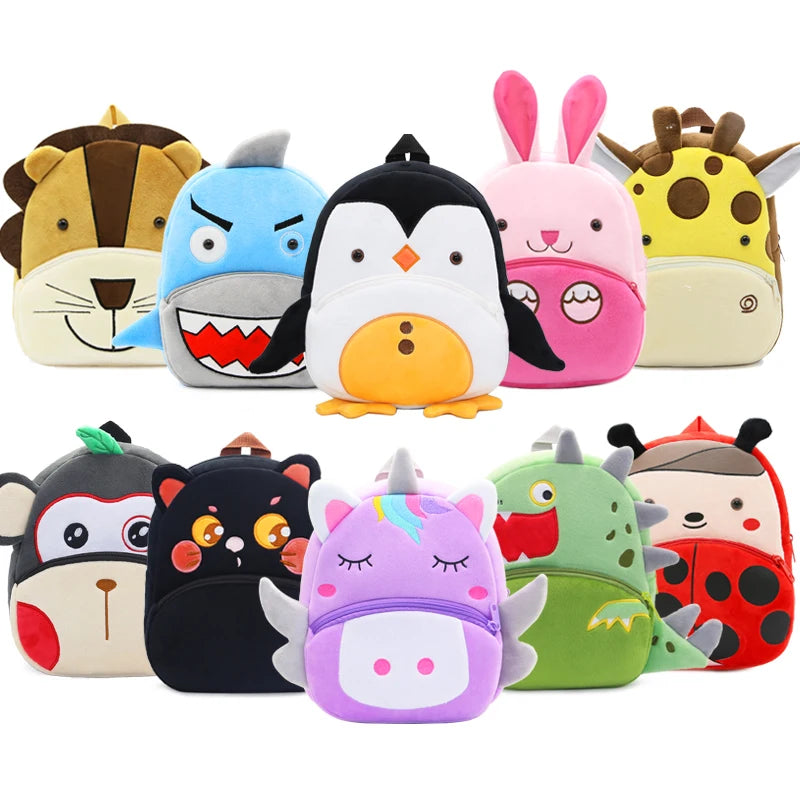 Soft Plush Kids Backpack With Cartoon Animal Design - Smarsty
