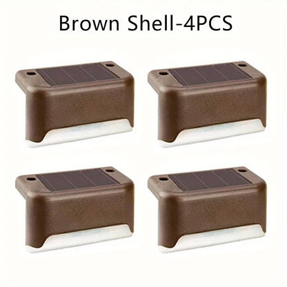 4 Pack LED Solar Stair Lights for Safe Outdoor Lighting - Smarsty