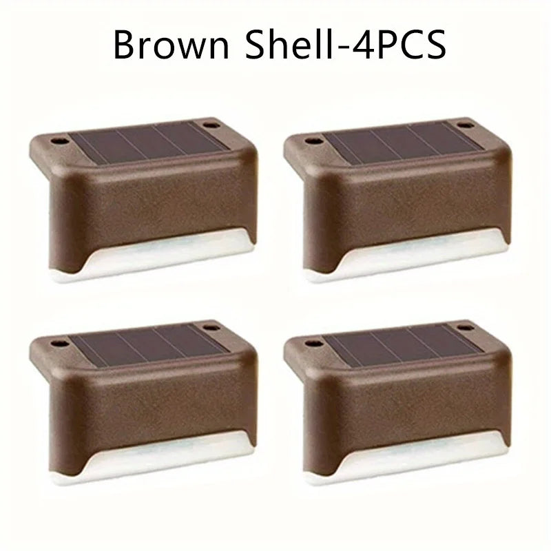4 Pack LED Solar Stair Lights for Safe Outdoor Lighting - Smarsty