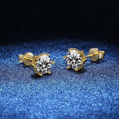 D VVS1 Moissanite Stud Earrings S925 Platinum Plating - Smarsty
