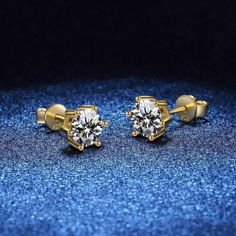 D VVS1 Moissanite Stud Earrings S925 Platinum Plating - Smarsty