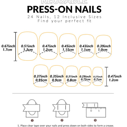 Water Drop Gradient Blush Press On Nails Set - Smarsty